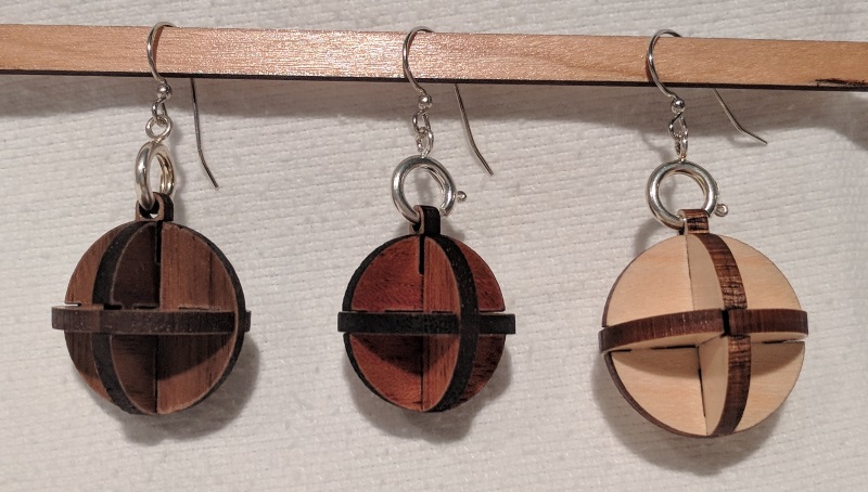 Puzzle Earrings, round